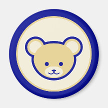Schattigee Blue Beige Teddy Bear Cartoon Art