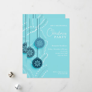 Schattigee Blue Christmas Invite Party kaart met Q