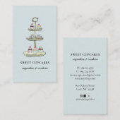 Schattigee Blue Cupcakes Dessert visitekaartje (Voorkant / Achterkant)
