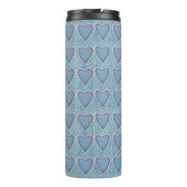 Schattigee Blue Denim Heart Patchwork Thermal Tumb Thermosbeker (Achterkant)
