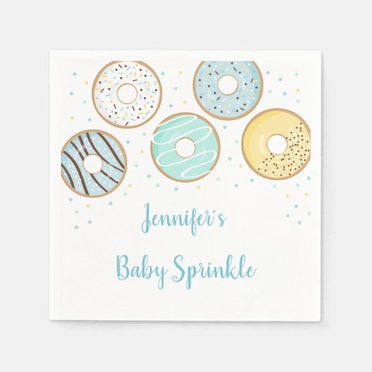 Schattigee Blue Donut Baby Sprinkle Servet (Voorkant)