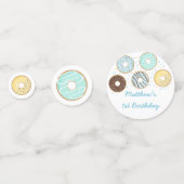 Schattigee Blue Donut Verjaardag Confetti (Achterkanten)