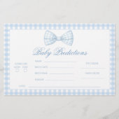 Schattigee Blue Gingham Bow Baby voorspellingen Briefpapier (Voorkant)