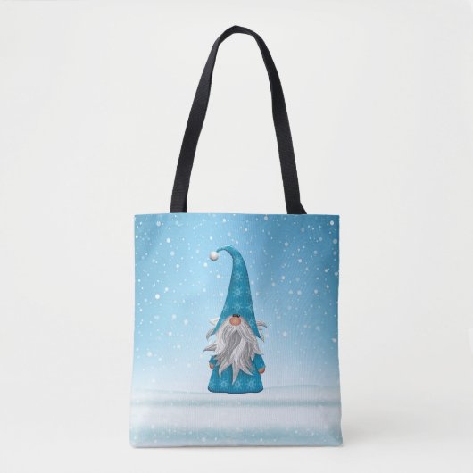 Schattigee Blue Gnome Canvas tas (Voorkant)