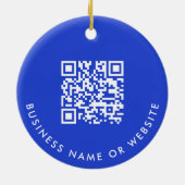 Schattigee Blue Guardian Angel Website QR Code Sca Keramisch Ornament (Achterkant)