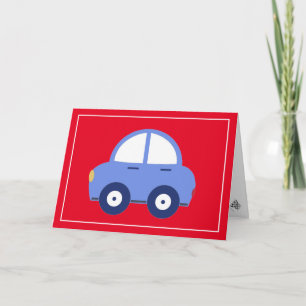 Schattigee Blue Race Auto Verjaardag Kaart