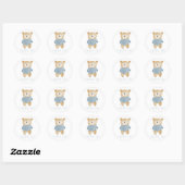 Schattigee Blue Sleeping Teddy Bear Dank je wel Ronde Sticker (Vel)