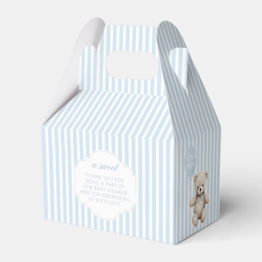 Schattigee Blue Teddy Bear Baby Boy Shower Dank u Bedankdoosjes (Achterkant)
