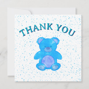 Schattigee Blue Teddy Bear Custom Bedankkaart