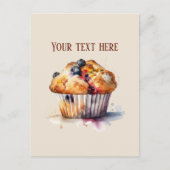 Schattigee Blueberry Muffin Tekst toevoegen Briefkaart (Voorkant)