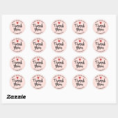 Schattigee Blush Pink Bedankt Handgemaakt met lief Ronde Sticker (Vel)