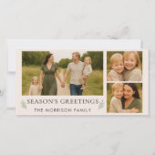 Schattigee Blush Pink Season's Groetjes Foto Feestdagenkaart (Voorkant)