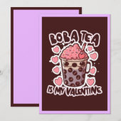 Schattigee Boba Tea is mijn Valentijn Kaart (Voorkant / Achterkant)