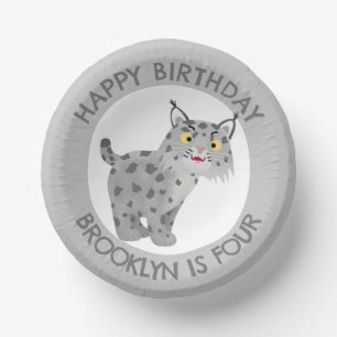 Schattigee Bobcat Lynx cartoon Gepersonaliseerde V Papieren Kommen