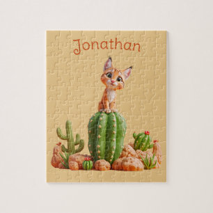 Schattigee Bobcat op cactus Legpuzzel