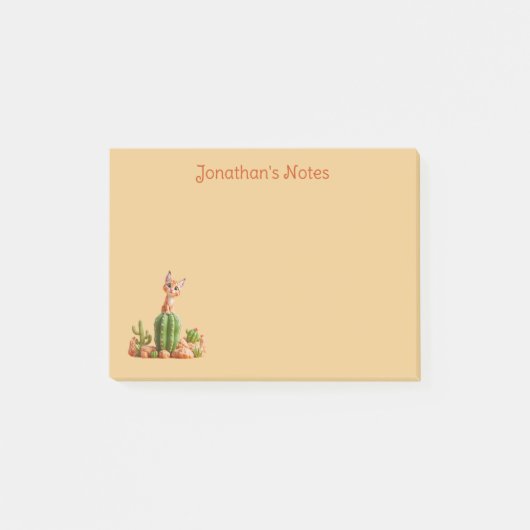 Schattigee Bobcat op cactus Post-it® Notes (Voorkant)