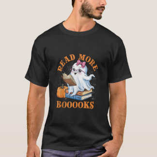 Schattigee boeken Ghost Lees meer Boeken Funny Tea T-shirt