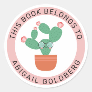Schattigee boekencactus Dit boek is van Ronde Sticker