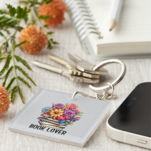 Schattigee boekenliefhebbers Word Art Sleutelhanger
