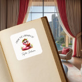 Schattigee Boekenworm Boek Stickers Gepersonalisee