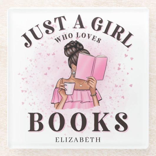 Schattigee boekliefhebber, gewoon een meisje dat v glazen onderzetter (Voorkant)