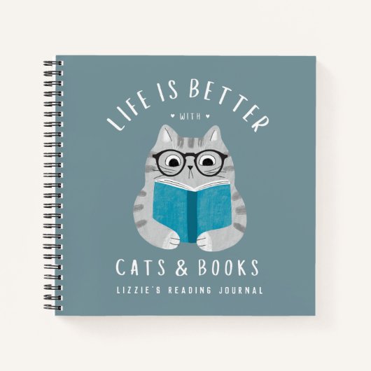 Schattigee boekliefhebber lezen Custom Journal Notitieboek (Voorkant)