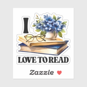 Schattigee boekliefhebbers lezen sticker