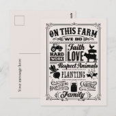 Schattigee boerderij welkom toevoegen gast bericht briefkaart (Voorkant / Achterkant)