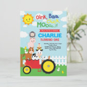 Schattigee boerderijdieren Barnyard Birthday Petti Kaart (Staand voorkant)