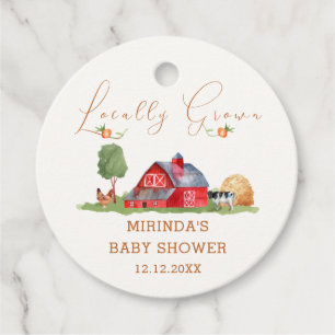 Schattigee  Boeren Markt Barnyard Baby shower Bedankjes Labels