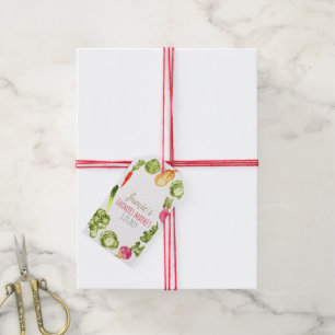 Schattigee boeren markt verjaardagsgunst tag cadeaulabel