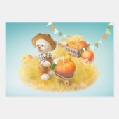 Schattigee Boerenhond met Pompoen Inpakpapier Vel (Voorkant)