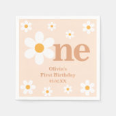 Schattigee Bohemian Daisy Eerste Verjaardag Servet (Voorkant)