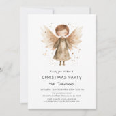 Schattigee Boho Baby Angel Kerst Feest Uitnodiging (Voorkant)