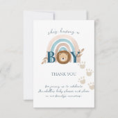 Schattigee Boho Baby Boy Lion Cub Pawprints Bedankkaart (Voorkant)