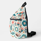 Schattigee Boho bladeren en bloemen Sling Bag (Rechterhoek)