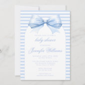Schattigee Boho Blue Bow Baby Shower Kaart (Voorkant)