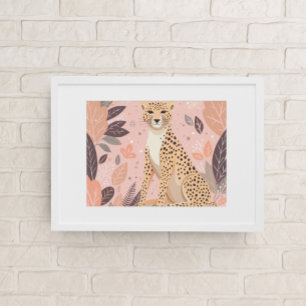 Schattigee Boho Cheetah Dierensafari Baby Room Wal Poster