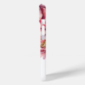 Schattigee Boho Chic Waterverf Roze Peonis geperso Case-Mate iPhone Case (Achterkant / Links)