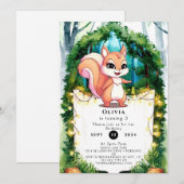 Schattigee Boho Eekhoorn Verjaardag Kaart (Voorkant / Achterkant)