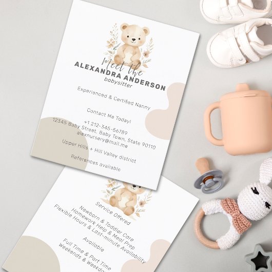 Schattigee Boho Floral Beer Waterverf Child Servic Flyer