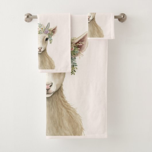 Schattigee Boho Goat Waterverven Bad Handdoek (Insitu)