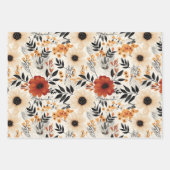 Schattigee Boho Herfst Flowers Inpakpapier Vel (Voorkant 3)