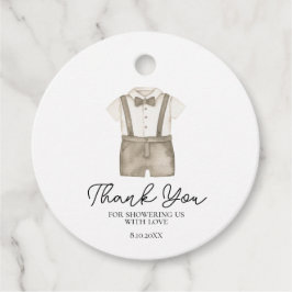 Schattigee Boho kleding jongen Baby shower Bedankjes Labels