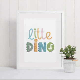 Schattigee Boho kleine dinosaurus tekst kwekerij m Poster