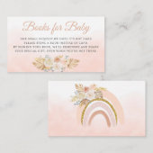 Schattigee Boho Pampas Grass roze Regenboog Boeken Informatiekaartje (Voorkant / Achterkant)