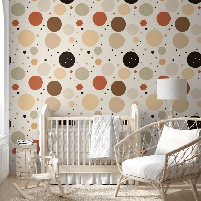Schattigee Boho Polka Dots Behang (Kinderen)