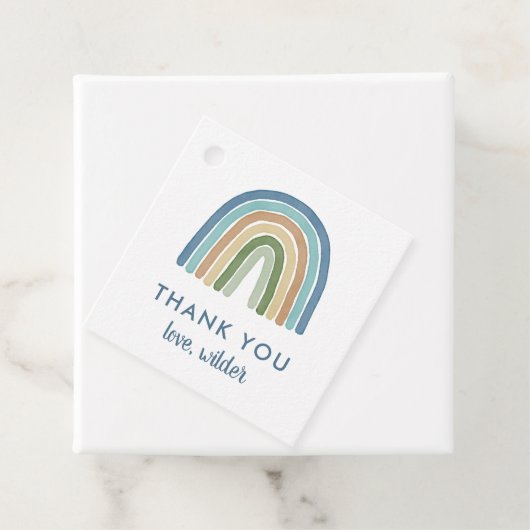 Schattigee Boho regenboog Verjaardagsnaam Dank u B Bedankjes Labels (In situ)