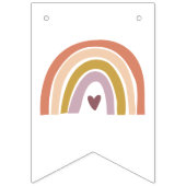 Schattigee Boho Regenboogperzik Verjaardag Vlaggetjes (Eerste vlag)