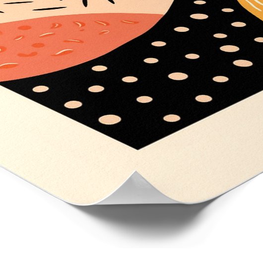 Schattigee Boho Retro Zon Over Rolling Hills Poster (Hoek)